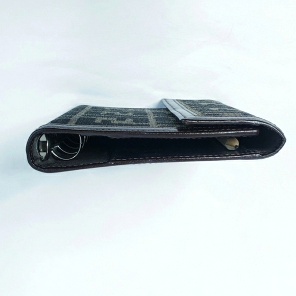 Vintage Rare Fendi Zucca Tri Fold Wallet Planner Agenda Brown Canvas - Picture 5 of 14